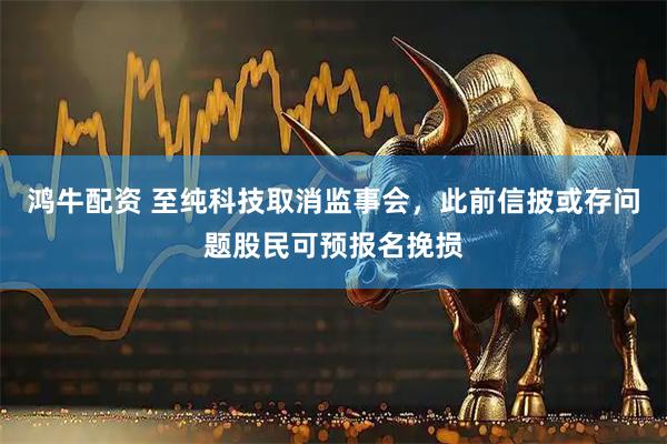 鸿牛配资 至纯科技取消监事会，此前信披或存问题股民可预报名挽损